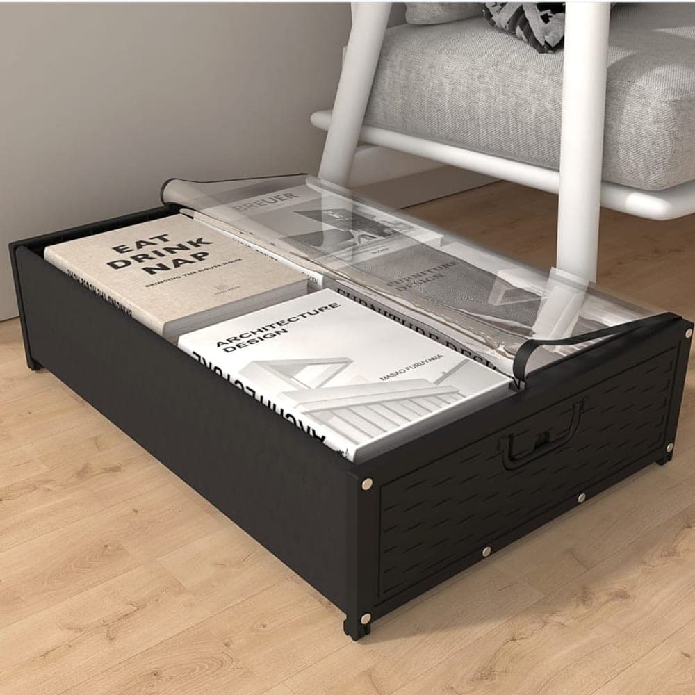 Under-Bed Storage Rack with Lid (Oxford Fabric + Hollow Board, Single Set)
