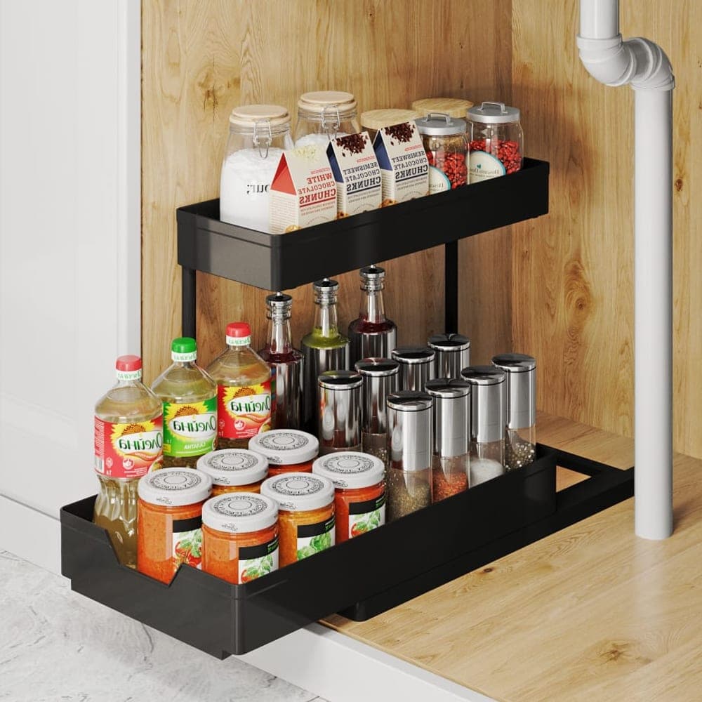 L-Shaped Under-Sink Storage Rack (ABS Top / PP Bottom)
