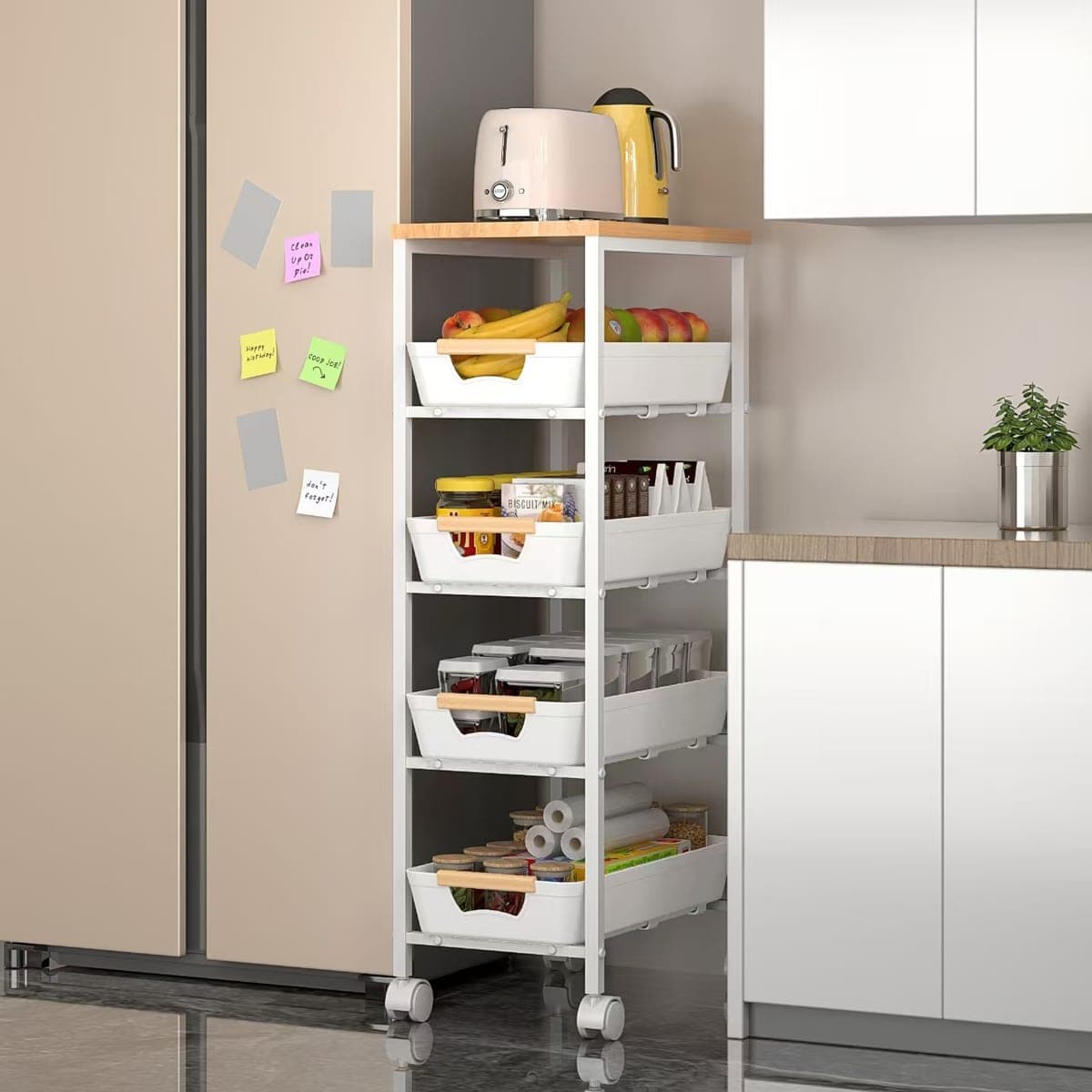 16cm Plastic Basin Storage Rack (4-Tier, PP)
