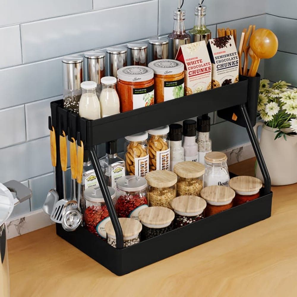 Desktop Storage Rack (2-Tier, ABS Top / PP Bottom)