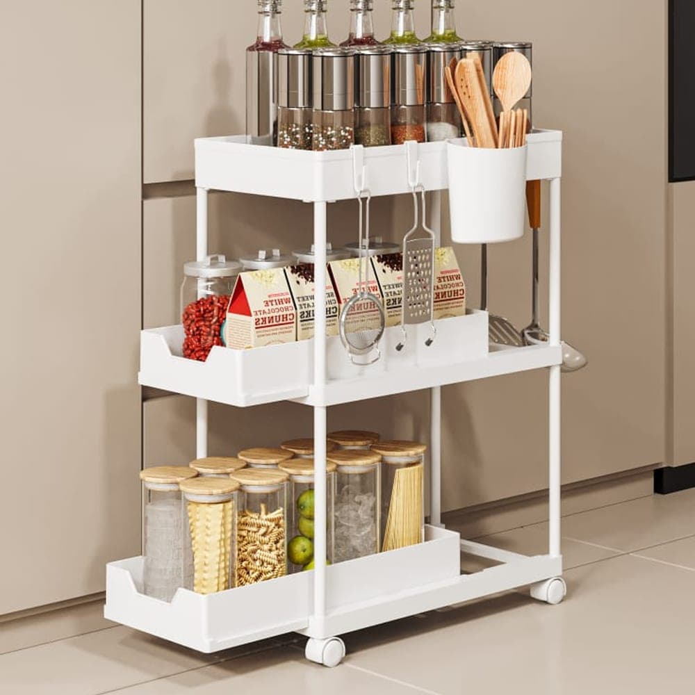 3-Tier Sink Storage Rack with Wheels (ABS Top / PP Bottom)