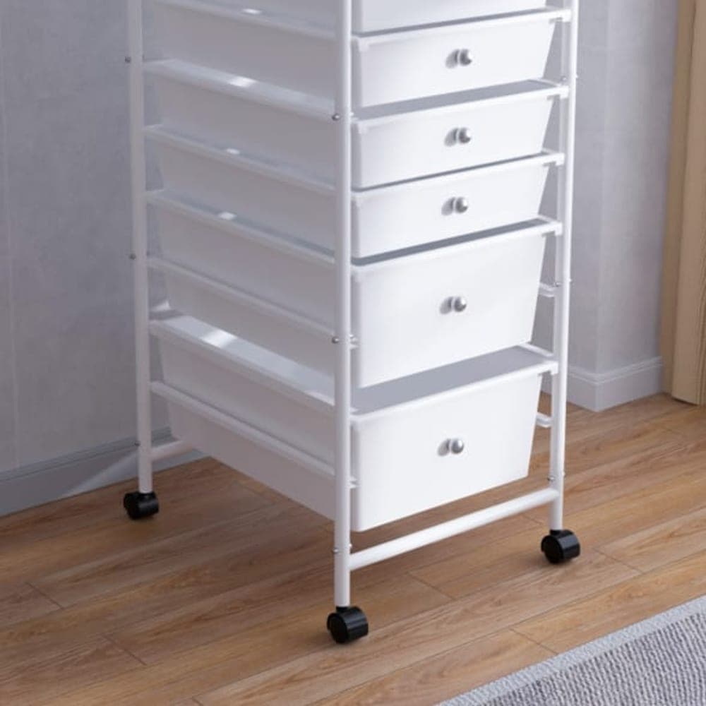 9-Tier Drawer Storage Rack with Small Bins (PP + Carbon Steel Tube, 16mm Diameter, 0.6mm Thickness)