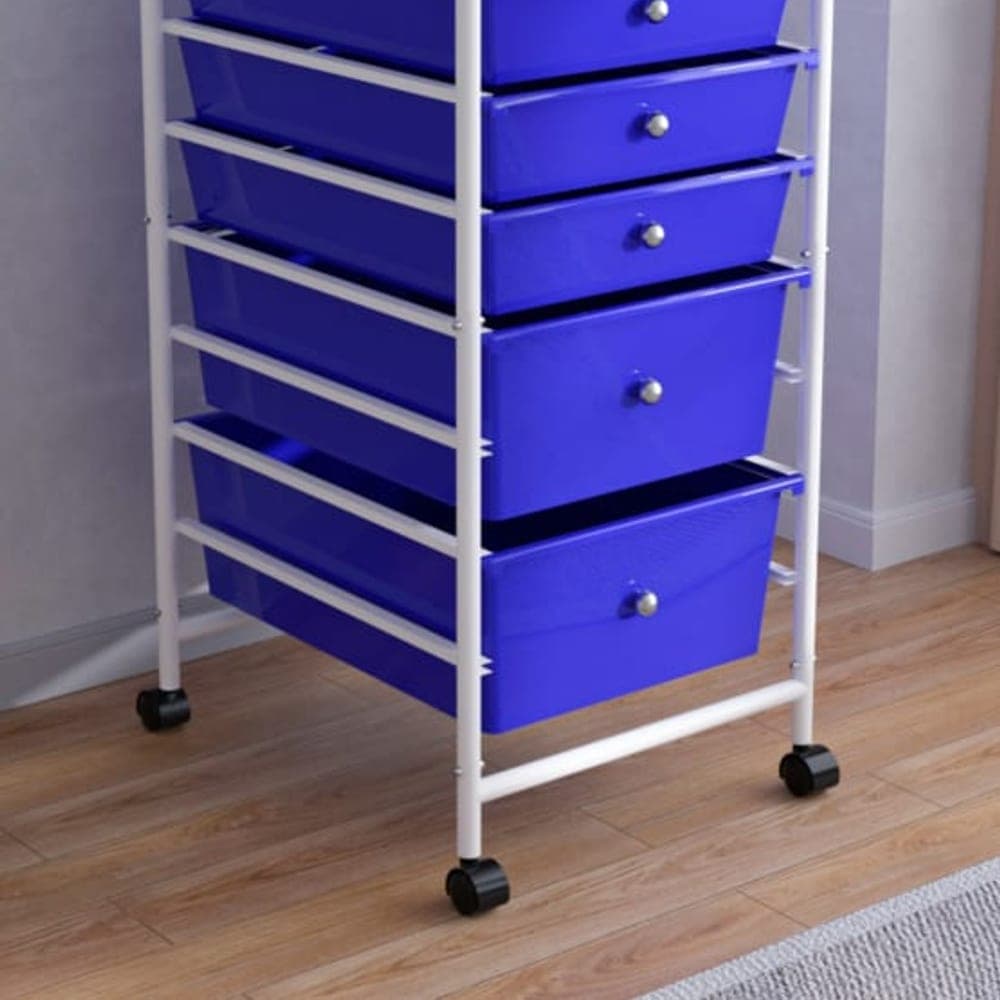 8-Tier Drawer Storage Rack with Small Bins (PP + Carbon Steel Tube, 16mm Diameter, 0.6mm Thickness)