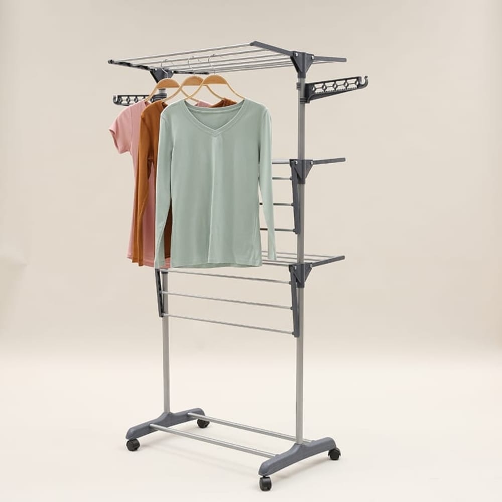 Single-Pole 3-Tier Clothes Drying Rack (3 Tiers)